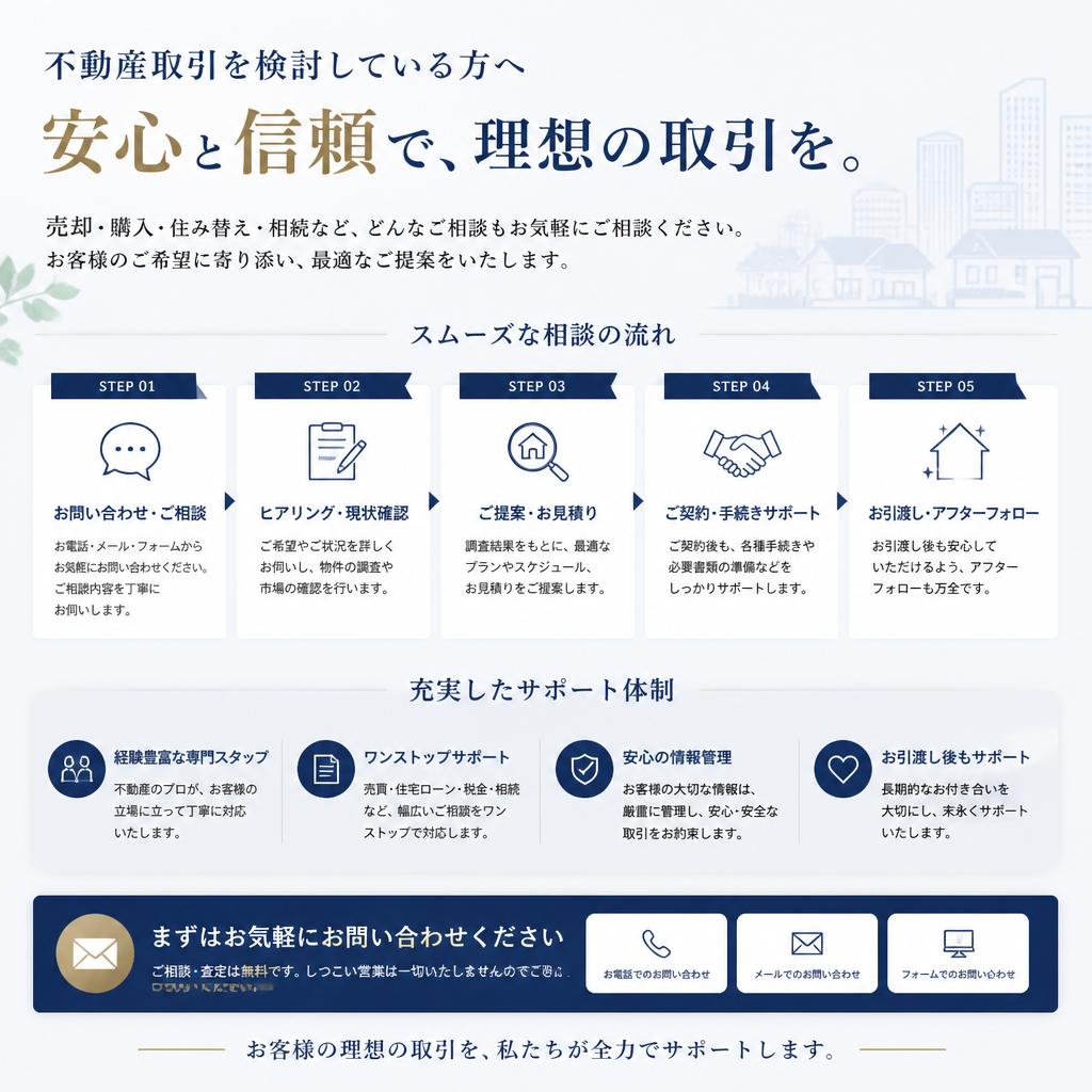 お問い合わせの流れとサポート体制