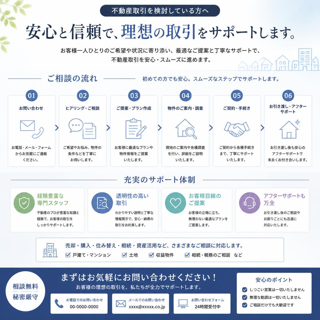 お問い合わせの流れとサポート体制