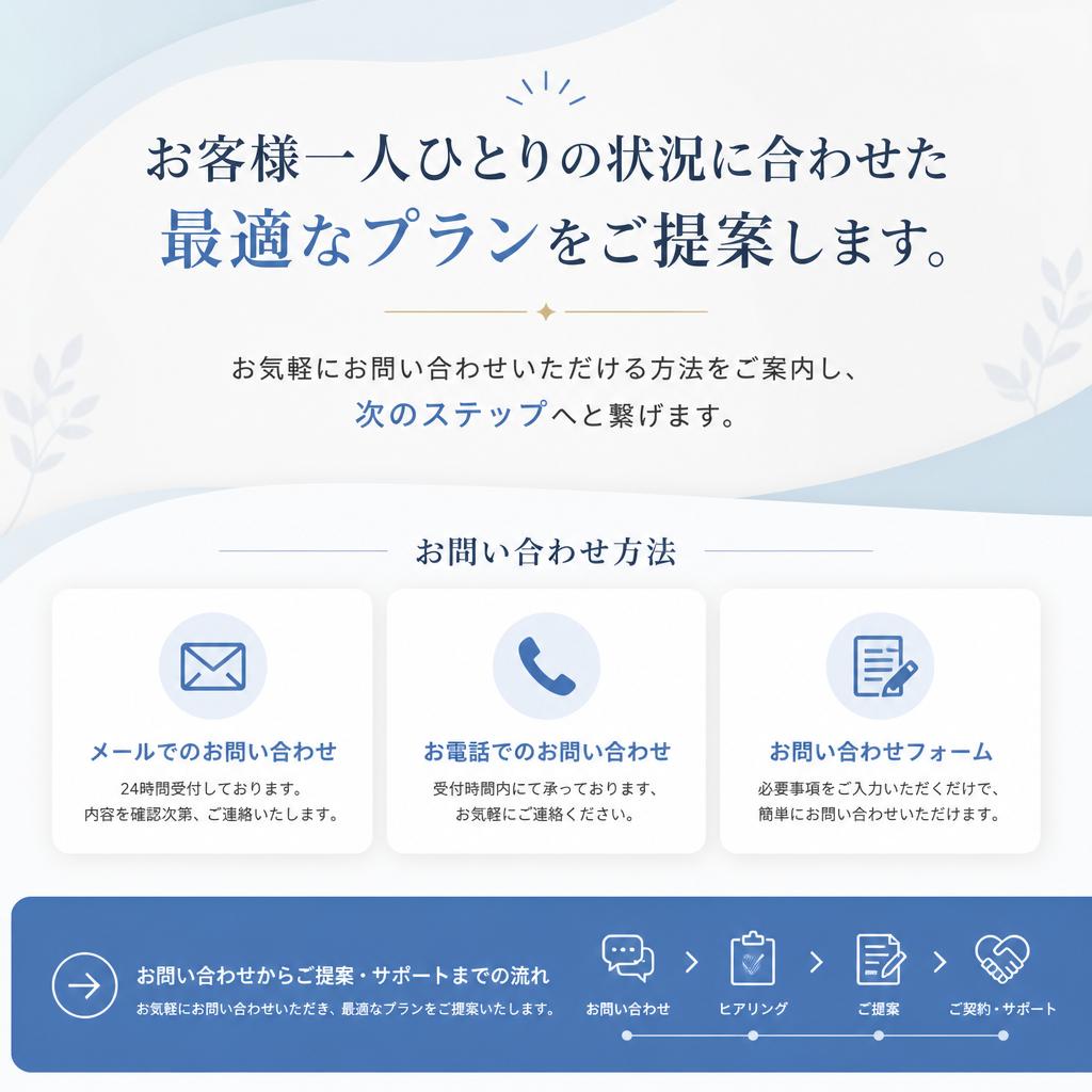 まずはご相談を！