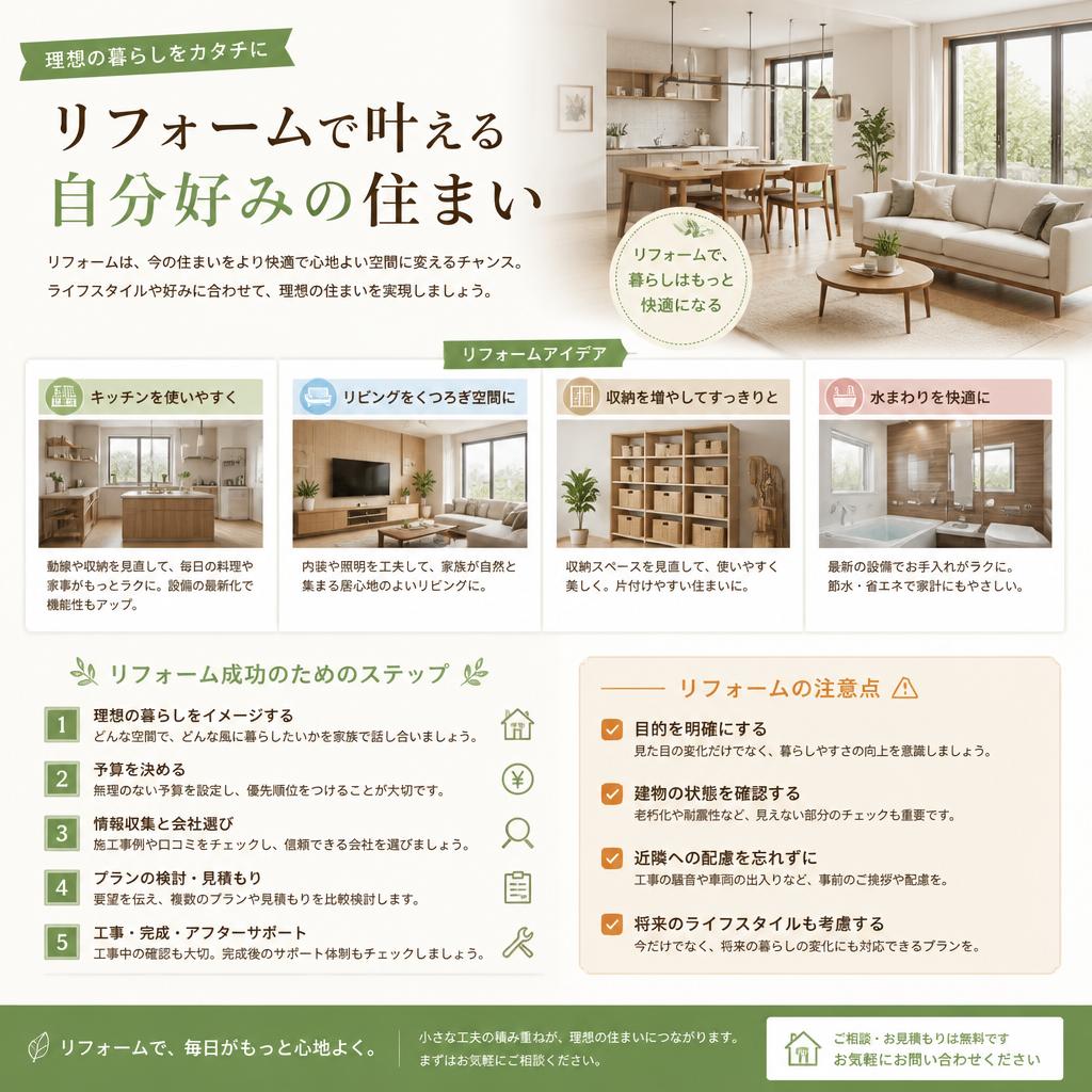 リフォームで理想の空間を実現