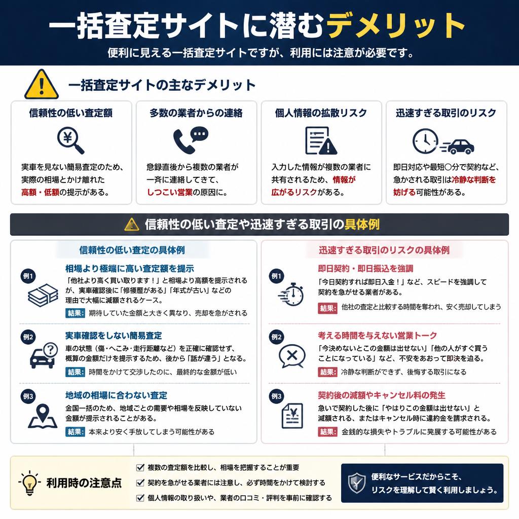 一括査定のデメリット