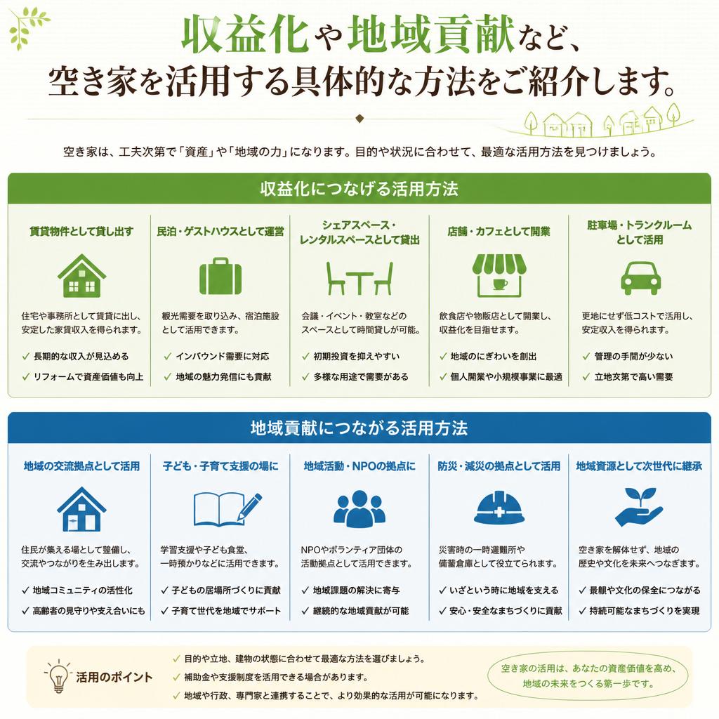 空き家の有効活用方法