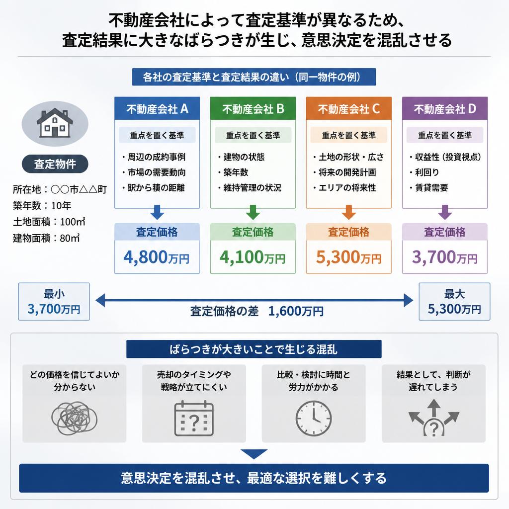 デメリット1：査定のばらつき