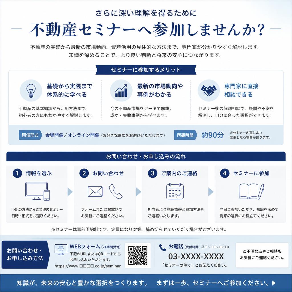 不動産セミナーのご案内とお問合せ