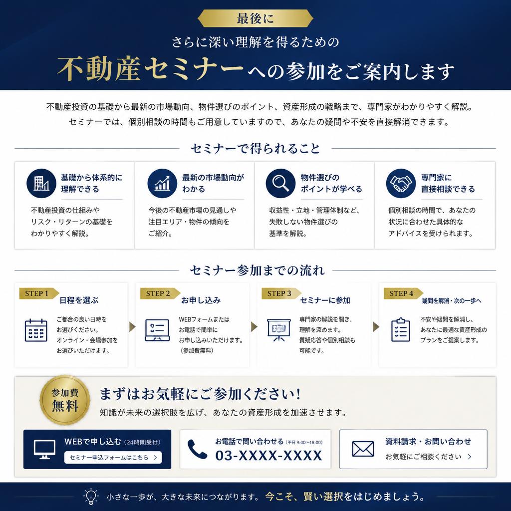 不動産セミナーのご案内とお問合せ