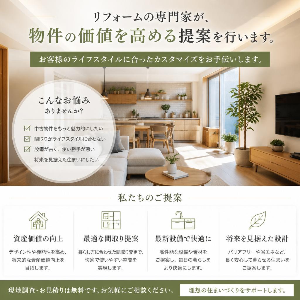 リフォームで価値を高める