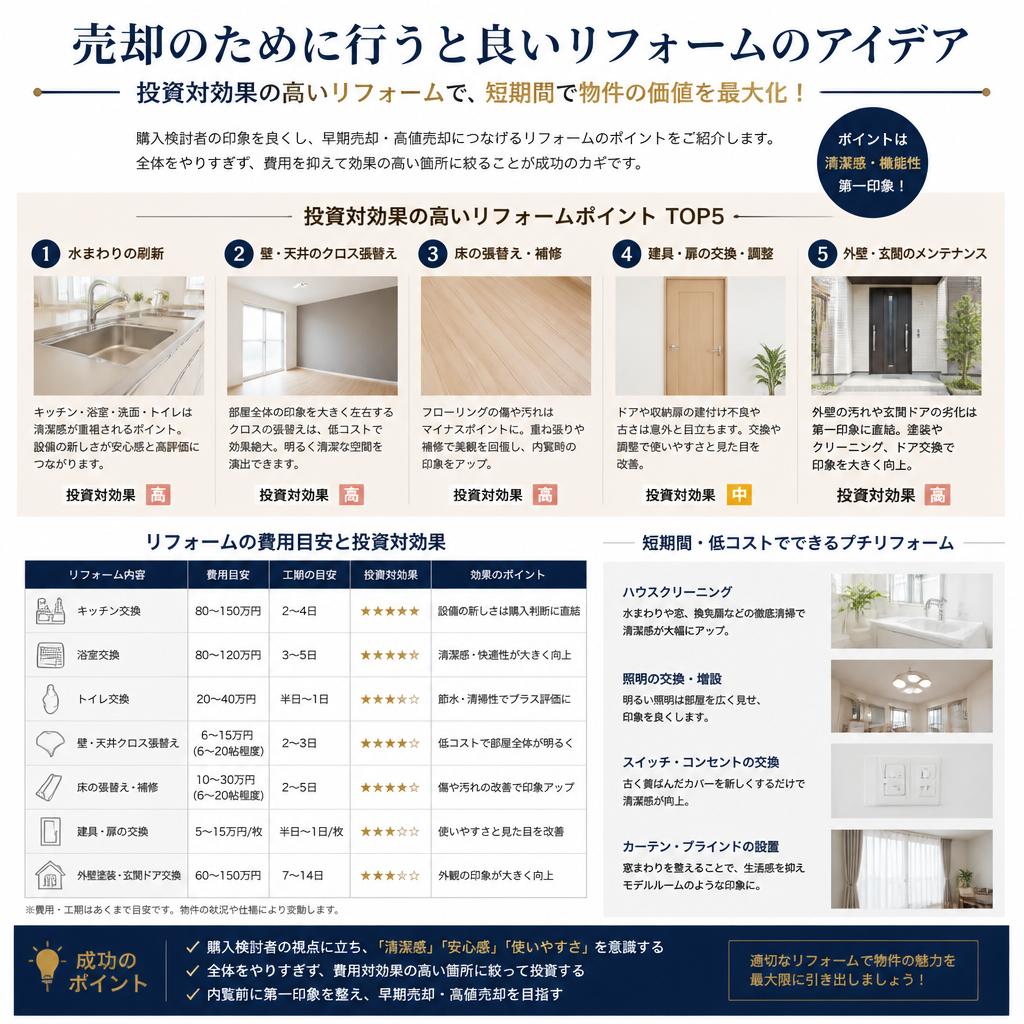 効果的なリフォームで売却価値をアップ