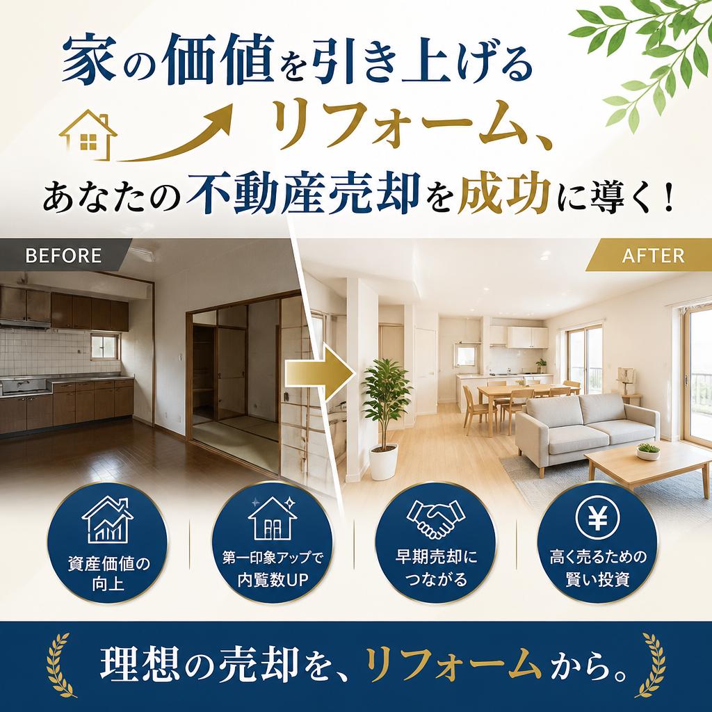家の価値を引き上げるリフォーム、あなたの不動産売却を成功に導く！