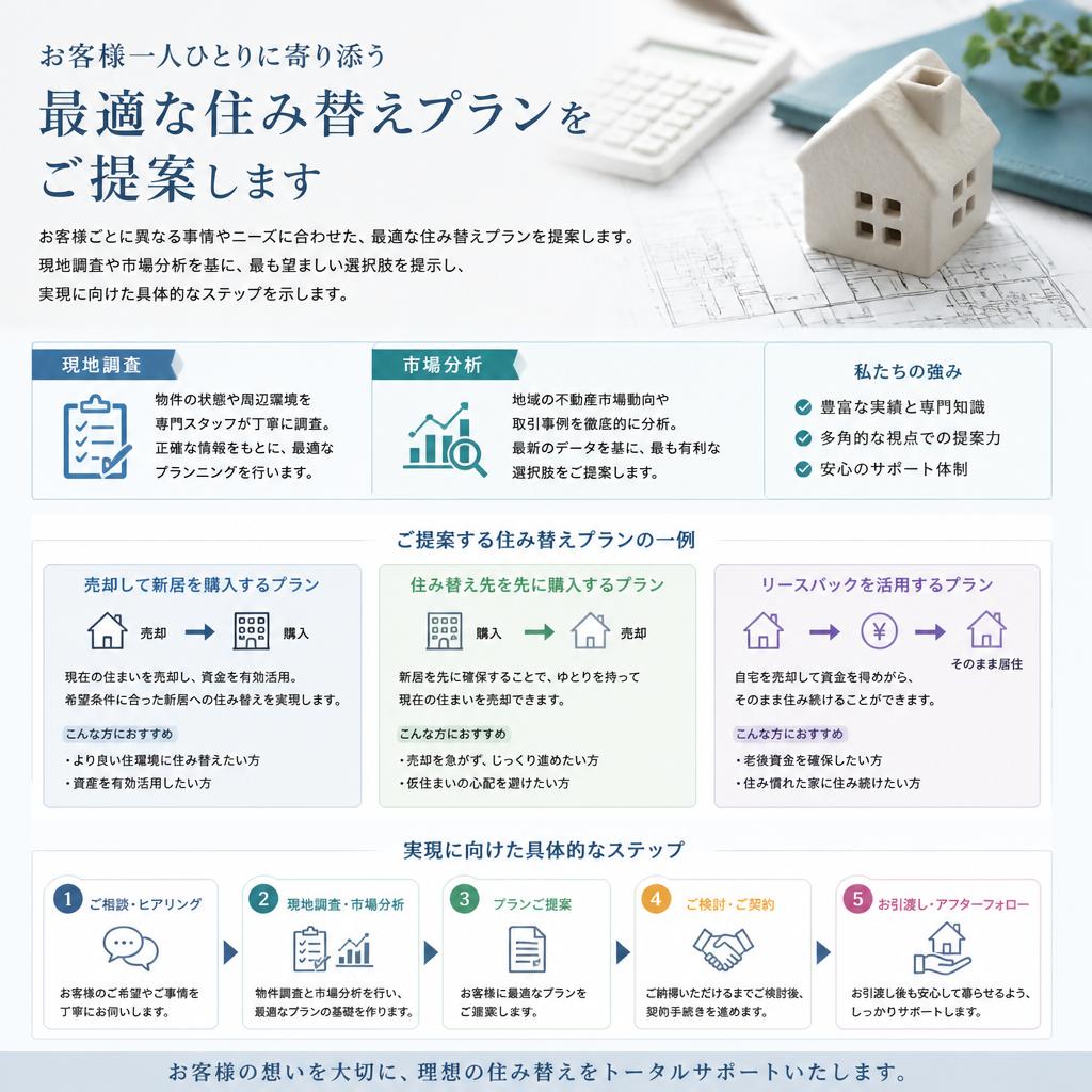 個別にカスタマイズされた住み替えプラン
