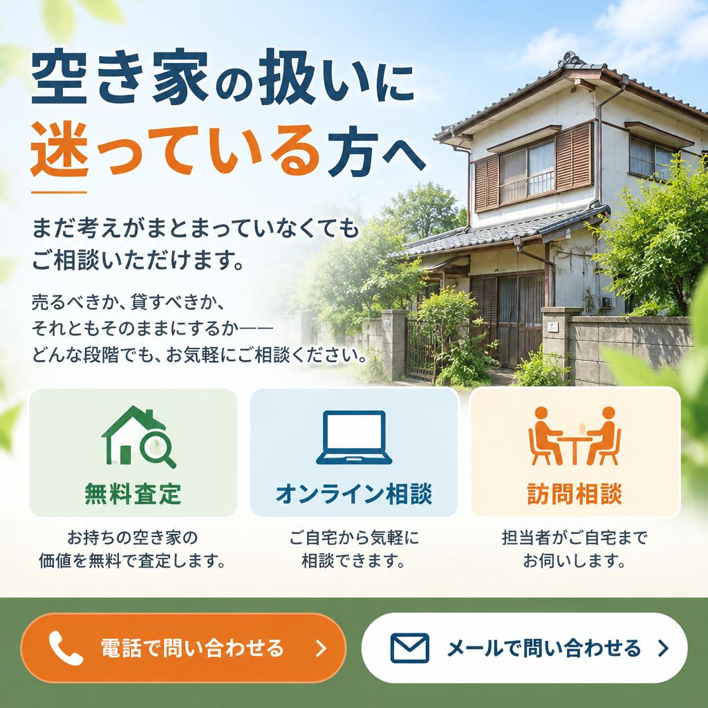 その空き家に、次の価値を。まずは無料相談から始めませんか